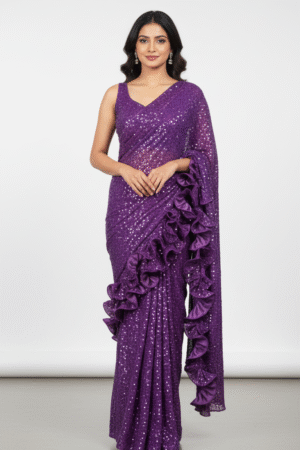 Purple Saree With Baahar-E-Siah Blouse A Regal Statement of Grace
