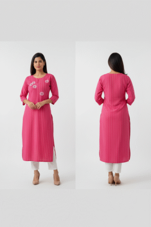 Striped Printed Straight Kurta Contemporary Comfort Meets Classic Elegance