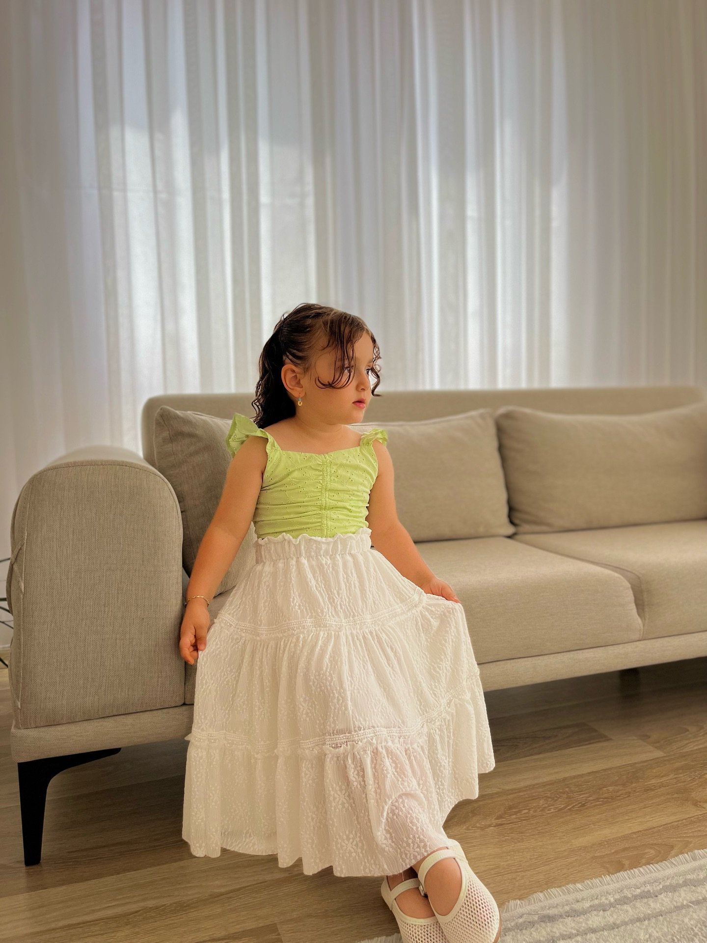 GIRLS DENIM STONE BLUE JUMPSUIT WITH WAIST BELT - Image 6