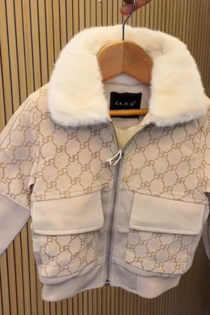 Gucci Beige Logo Jacquard Zip-Up Hoodie