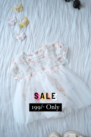 Off White Embroidered Skirt For Kids On Sale