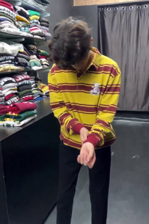 Auto Stripes Yellow Red Full Sleeve Polo T-Shirt