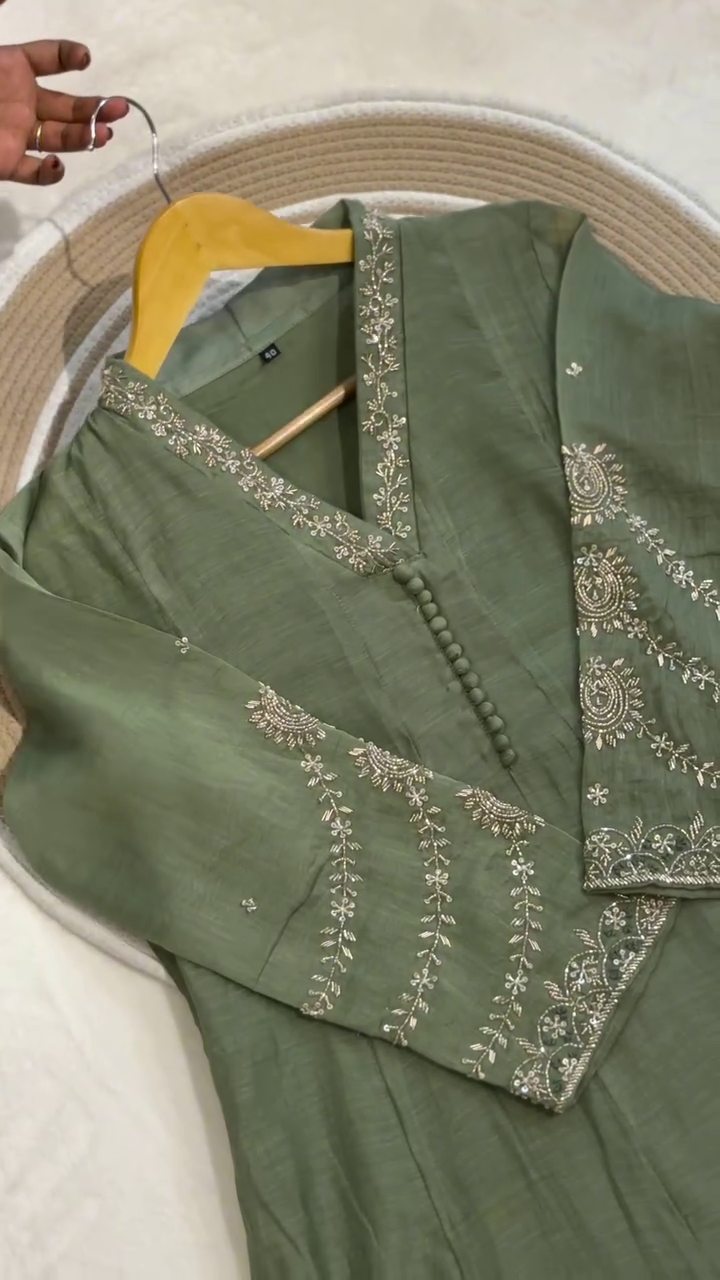 Silk Embroidered Kurta Set with Duptta for Women - Image 13