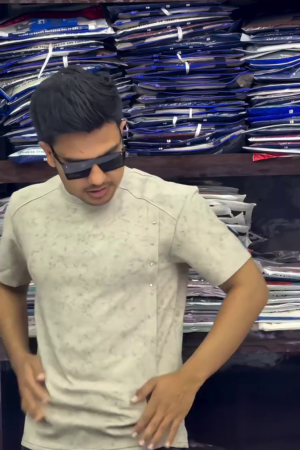 Dark Beige Tie Dye Print T-Shirt