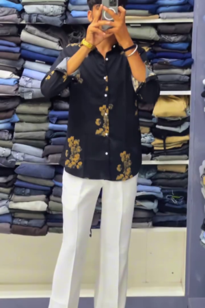 Slim Fit Floral Cotton Casual Shirt