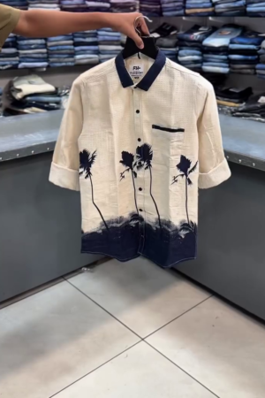 Men Half Sleeve Printed Beach Shirt