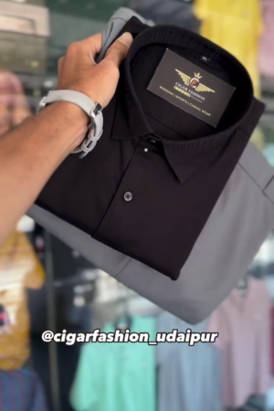 Men Solid Casual Black Shirt