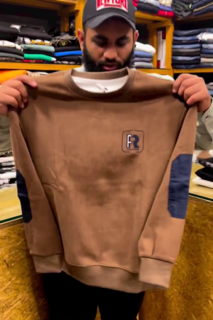 Men's Pullover with Crew Neck Male Sweatshirt with Crew Neck Shirt Warm Lined Outdoor Shirts Leisure Sports Tops Long Sleeve Shirt Made of Cotton