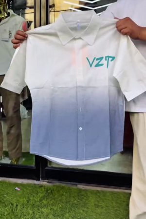 Men’s Gradient Ombre Lycra Half Sleeve Shirt – Stylish Casual Wear