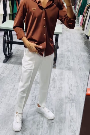 Embroidered Oversized Casual Shirt