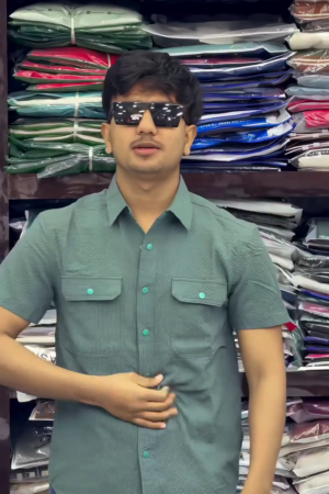 Casual Wear Regular Fit Trendy Pocket Self-Design Shirt for Men's