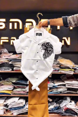 Graphic Printed Spread Collar Casual Shirt