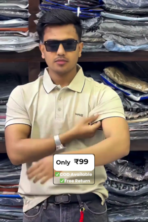 Men Regular Fit Solid Cotton Casual Wear Polo T-shirt