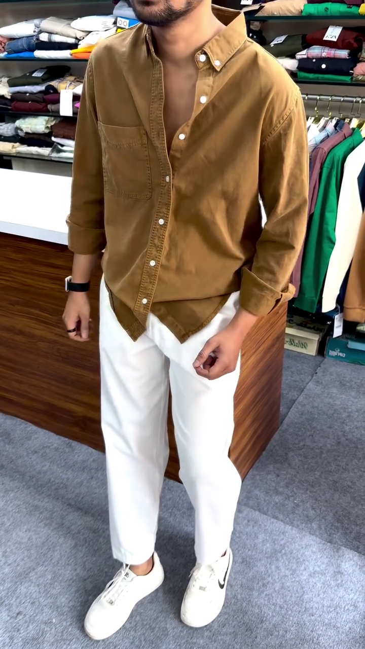 Regular Fit Button Down Corduroy Shirts