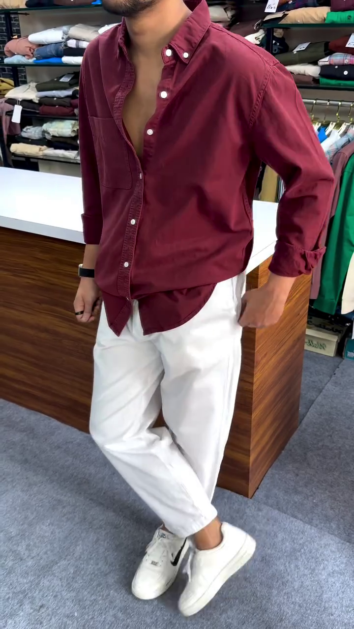 Regular Fit Button Down Corduroy Shirts - Image 8