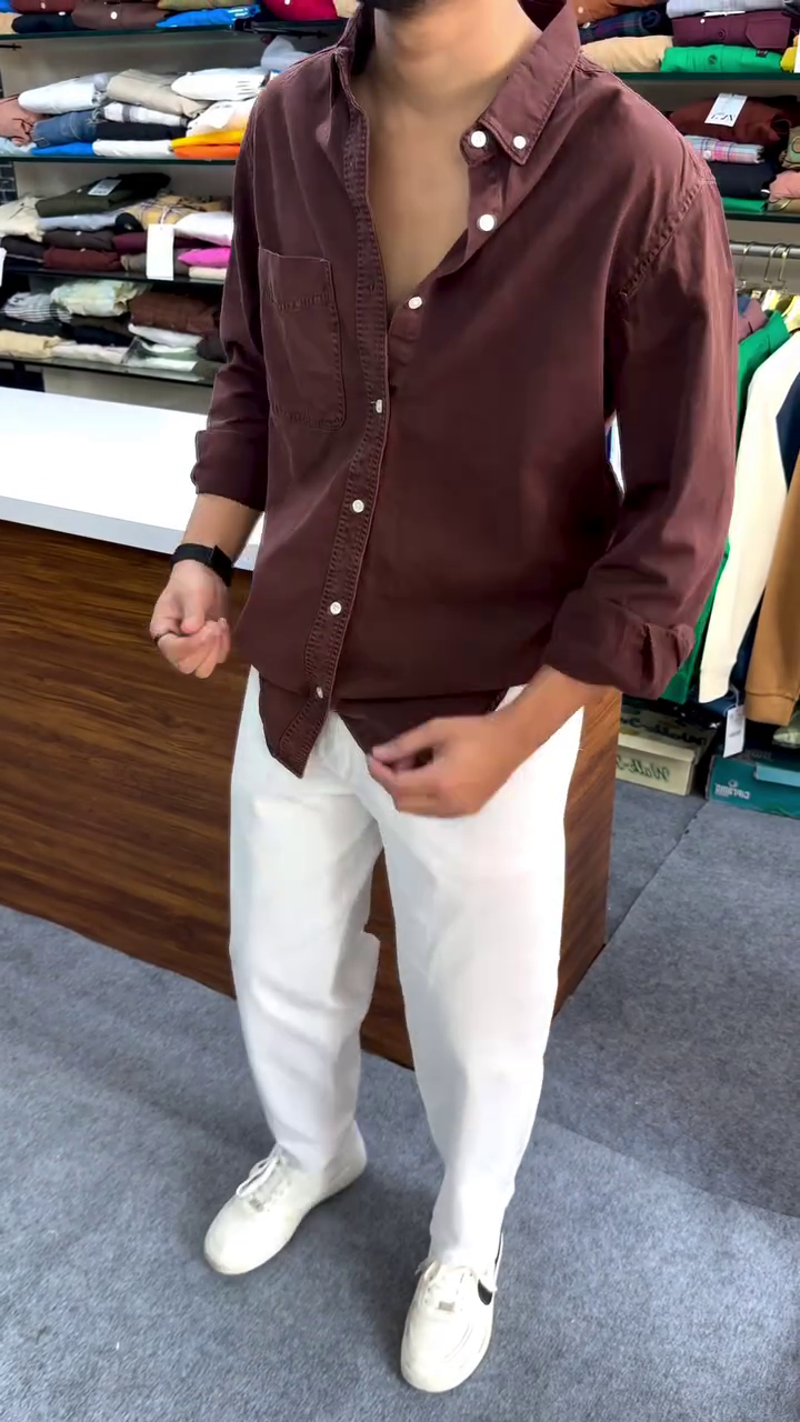Regular Fit Button Down Corduroy Shirts - Image 6