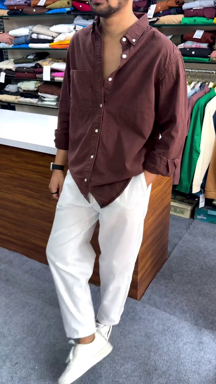 Regular Fit Button Down Corduroy Shirts - Image 5