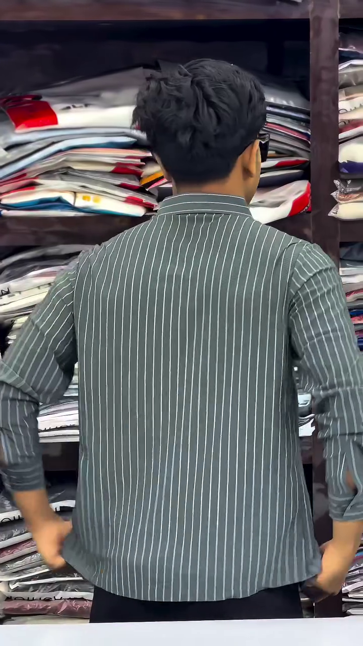 Men's Striped Slim Fit Shirt - Image 9