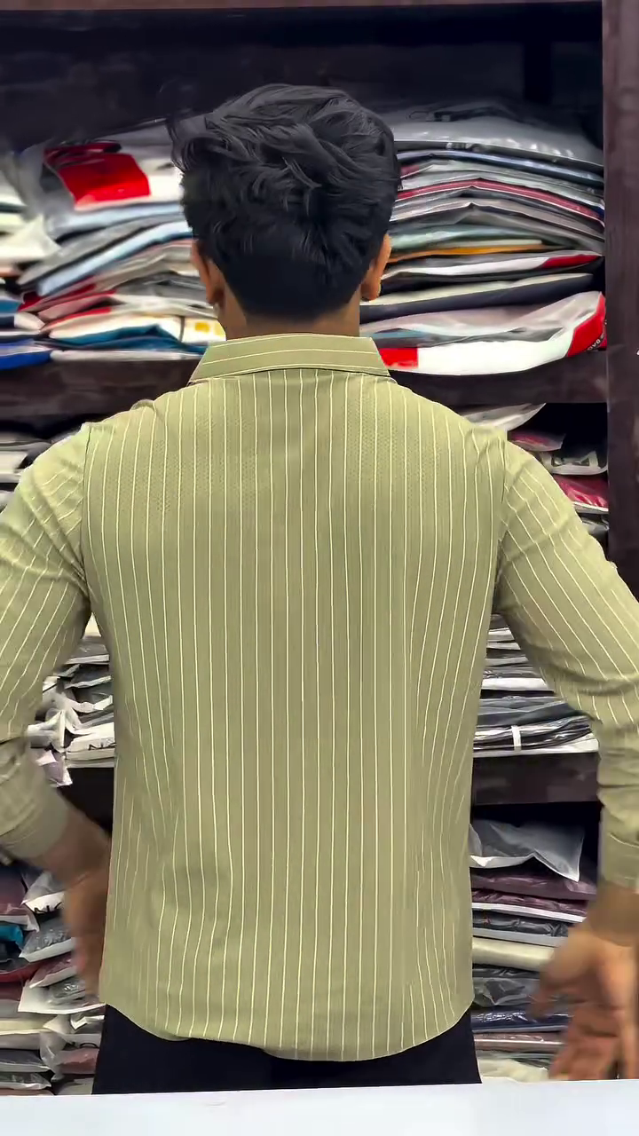 Men's Striped Slim Fit Shirt - Image 5