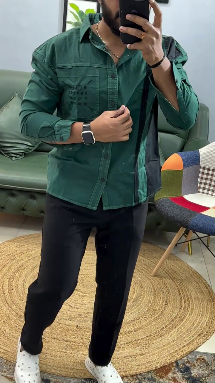 Cotton Minimal Printed Casual Shirt