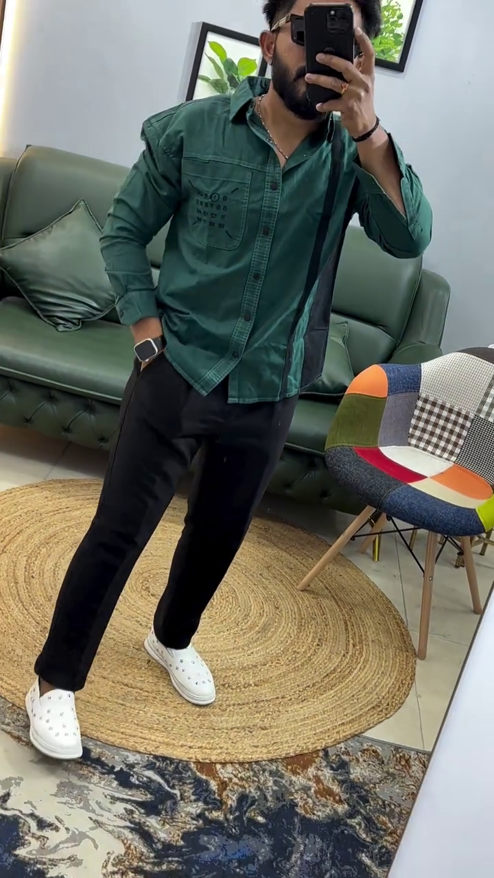 Cotton Minimal Printed Casual Shirt - Image 9