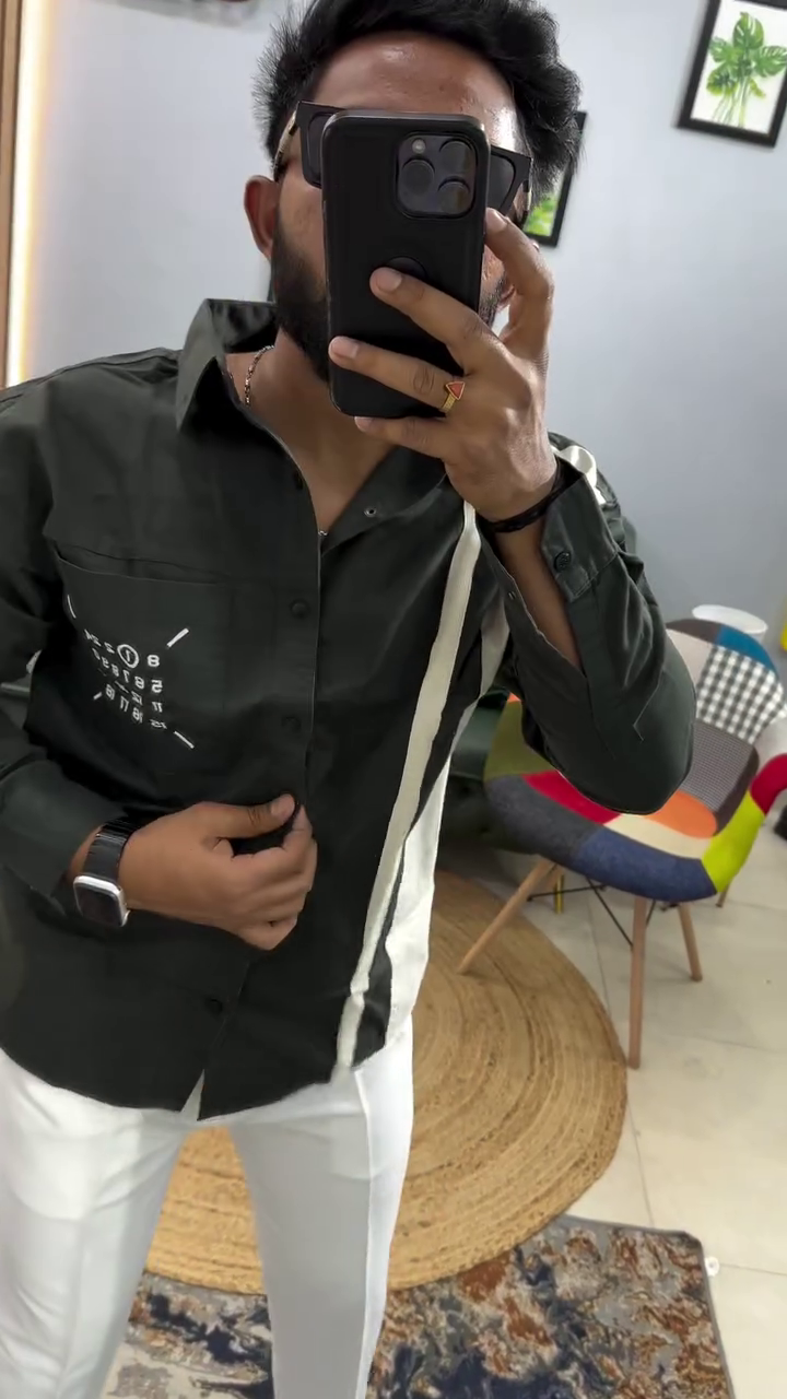 Cotton Minimal Printed Casual Shirt - Image 7