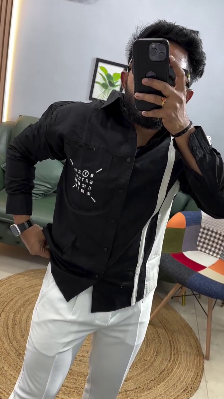 Cotton Minimal Printed Casual Shirt - Image 3