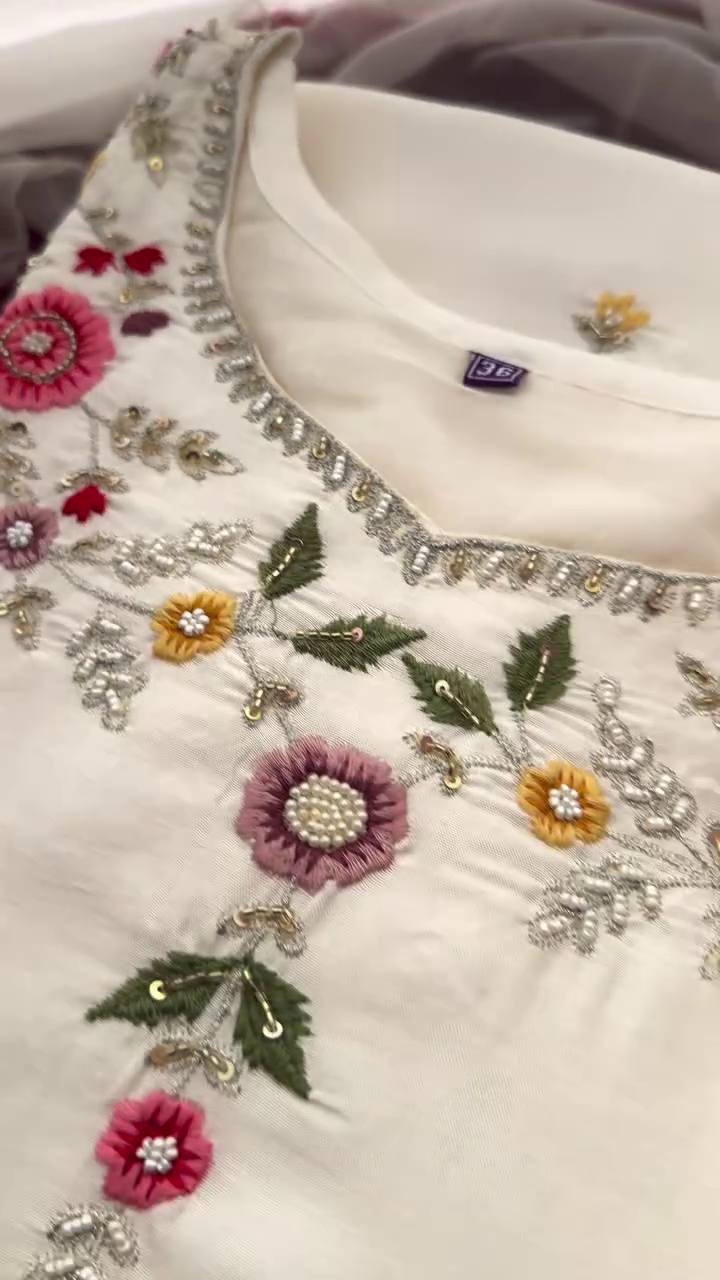 Women Ethnic Motifs Embroidered Mirror Work Kurta with Trousers & With - Image 10