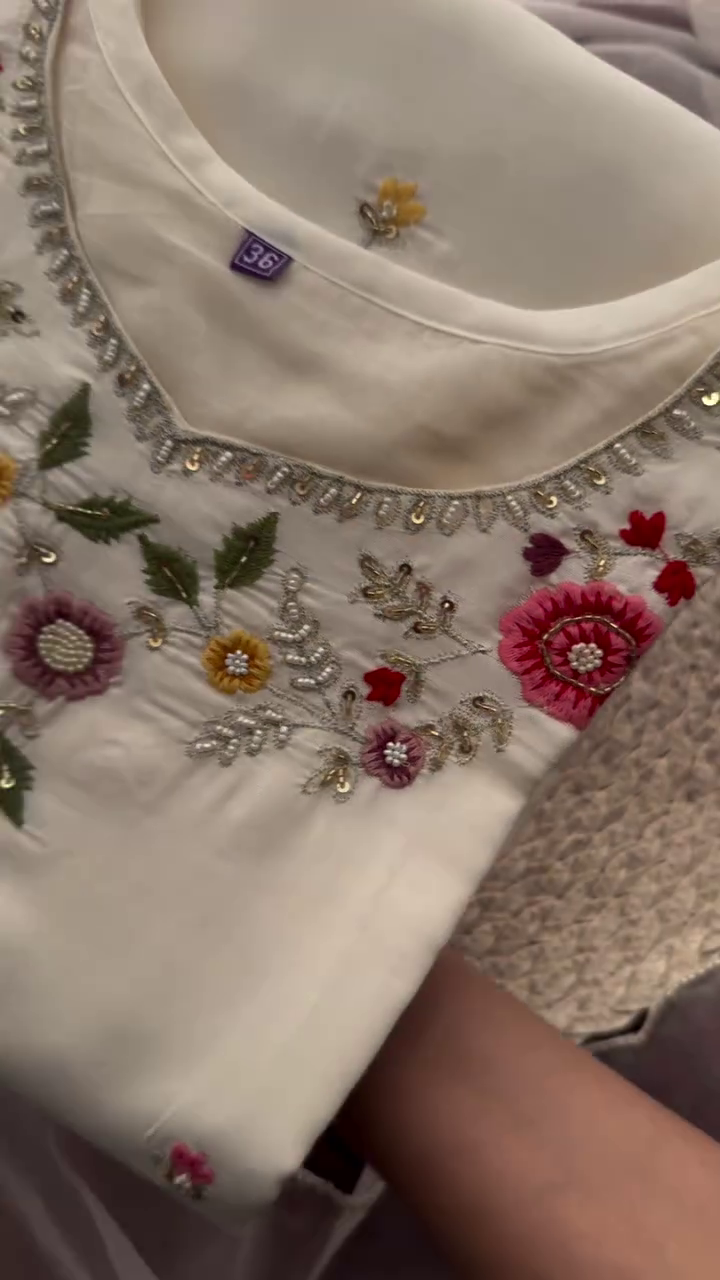 Women Ethnic Motifs Embroidered Mirror Work Kurta with Trousers & With - Image 9