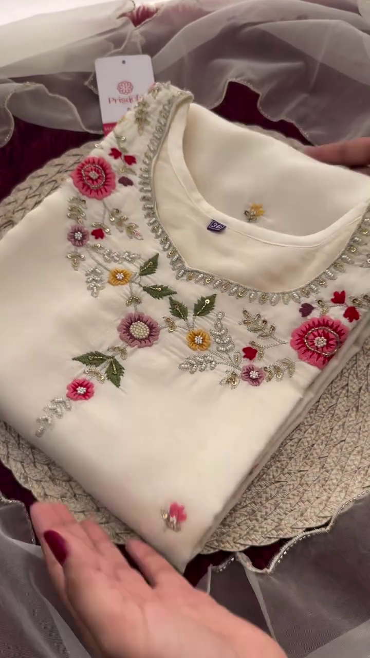 Women Ethnic Motifs Embroidered Mirror Work Kurta with Trousers & With - Image 8